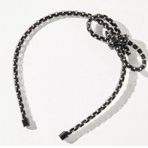 Anthropologie Embellished Black & Silver Headband